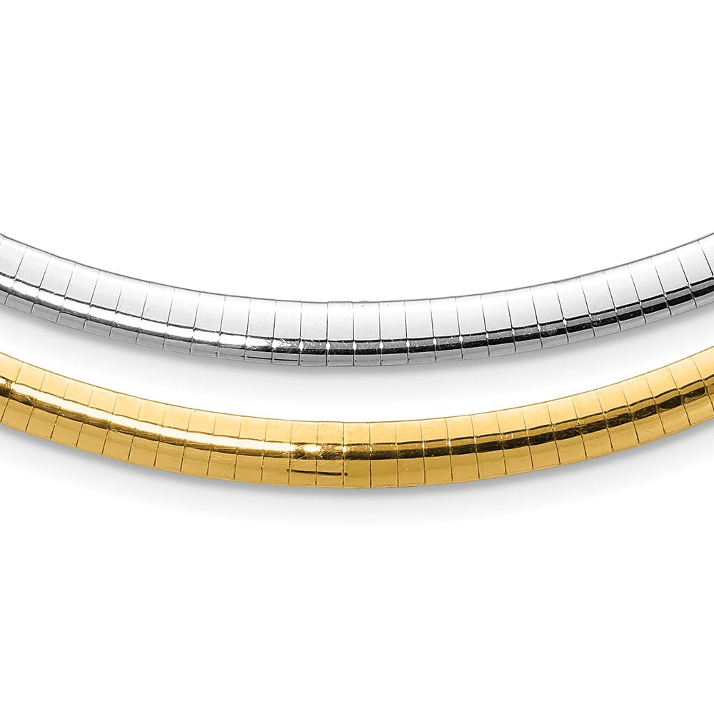 5mm Reversible White & Yellow Domed Omega Necklace