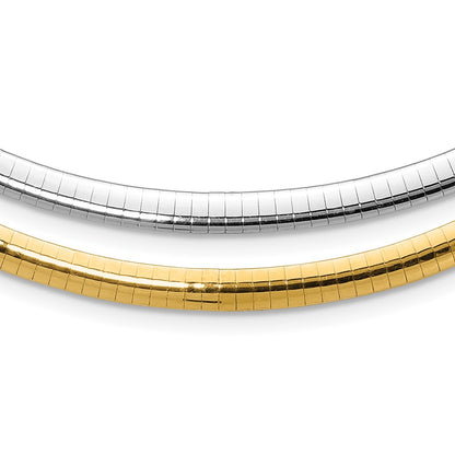 5mm Reversible White & Yellow Domed Omega Necklace