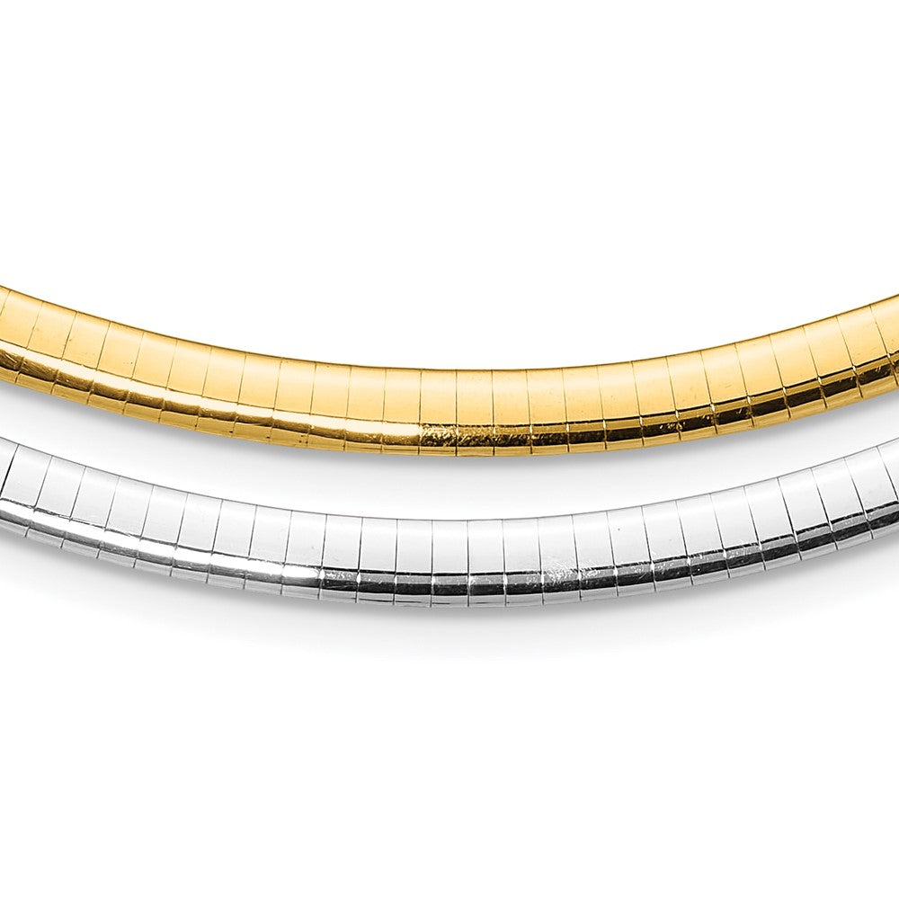 5mm Reversible White & Yellow Domed Omega Necklace