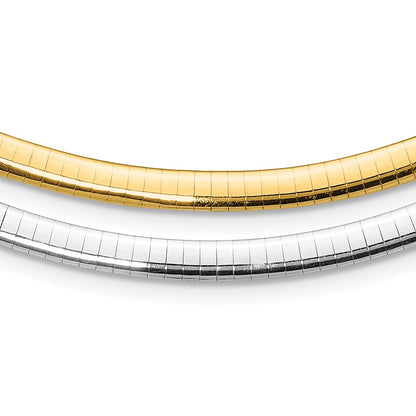 5mm Reversible White & Yellow Domed Omega Necklace