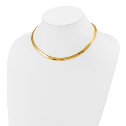 6mm Reversible White & Yellow Domed Omega Necklace