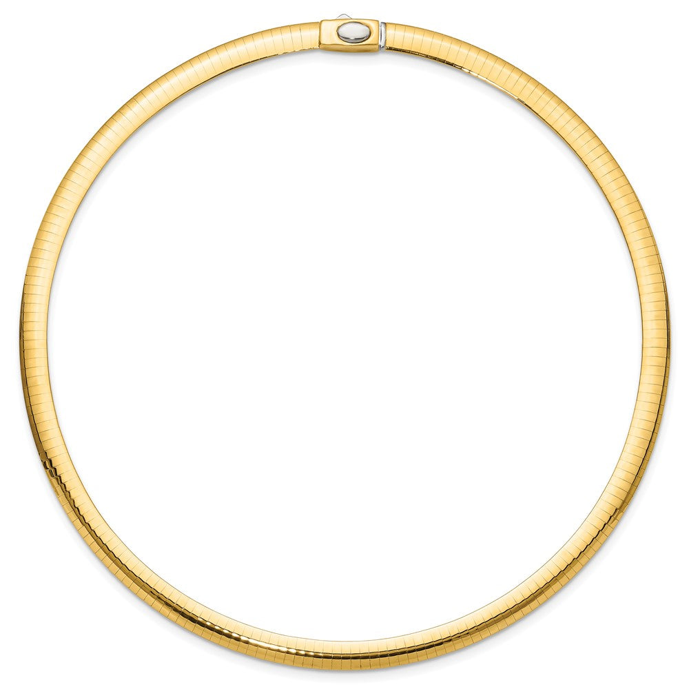 6mm Reversible White & Yellow Domed Omega Necklace
