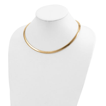 6mm Reversible White & Yellow Domed Omega Necklace