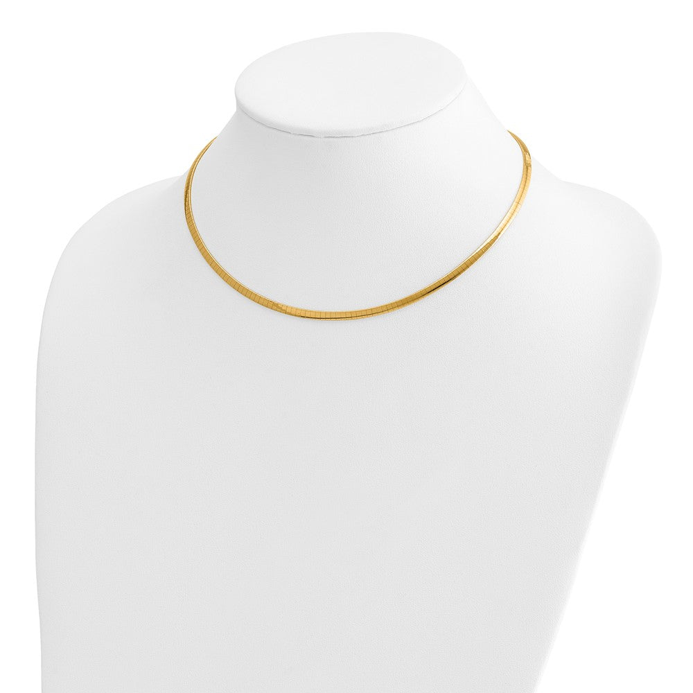 Lt Reversible 3mm Omega w/extender Necklace