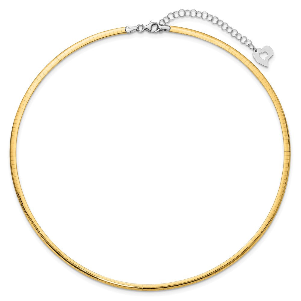 Lt Reversible 3mm Omega w/extender Necklace