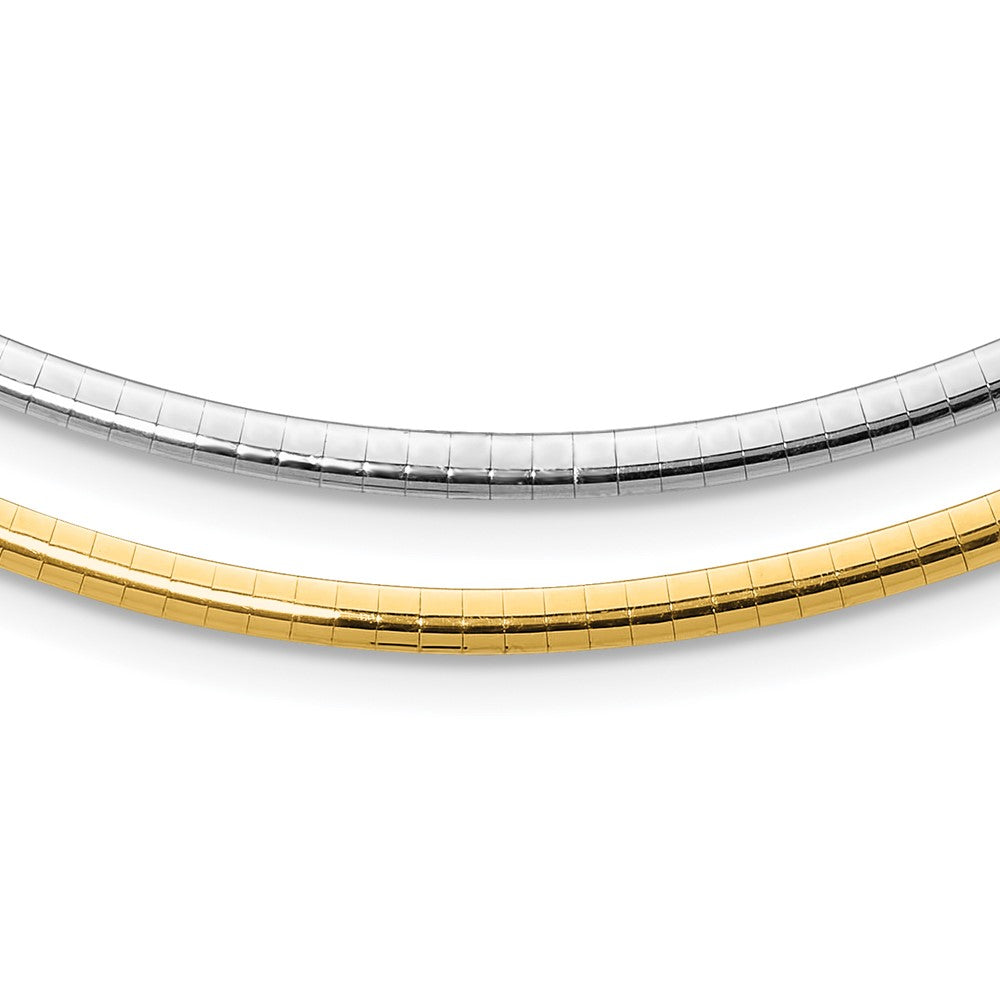 Lt Reversible 3mm Omega w/extender Necklace