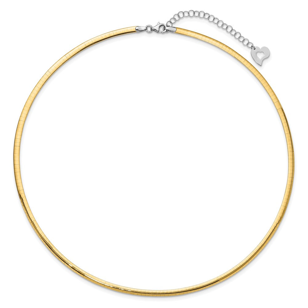 Lt Reversible 3mm Omega w/extender Necklace