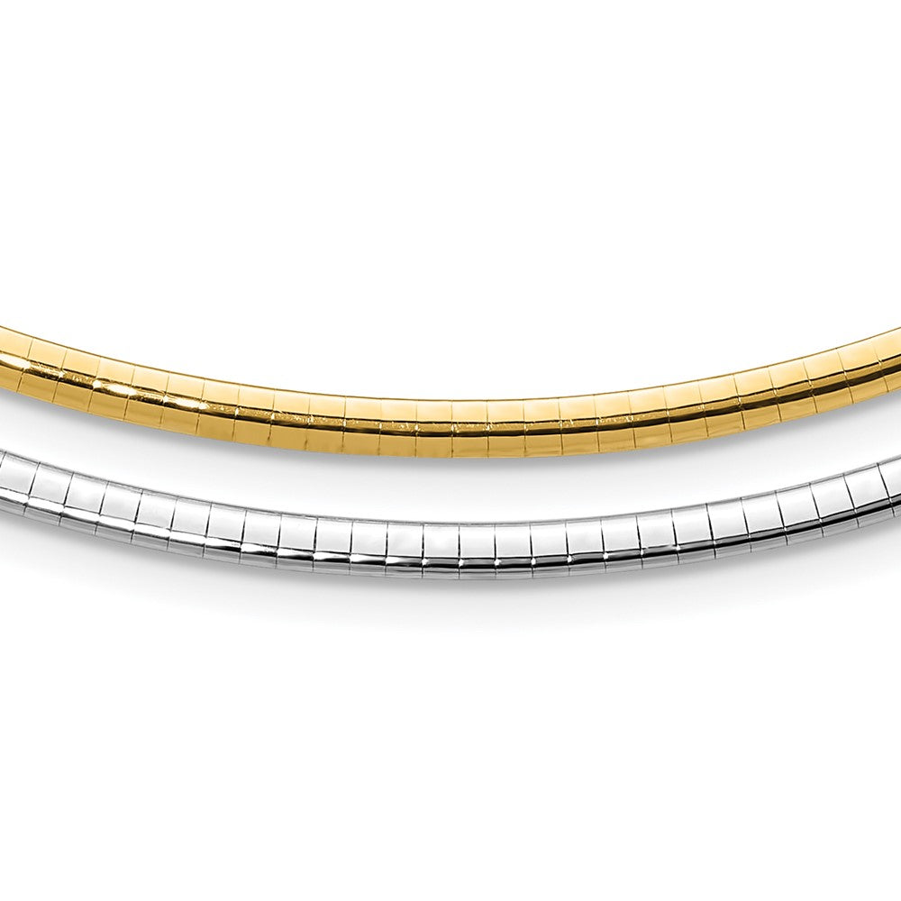 Lt Reversible 3mm Omega w/extender Necklace