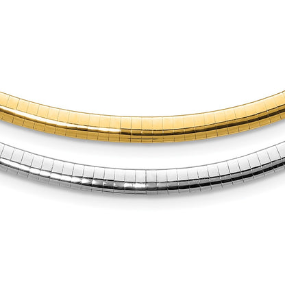 Lt Reversible 5mm Omega w/extender Necklace