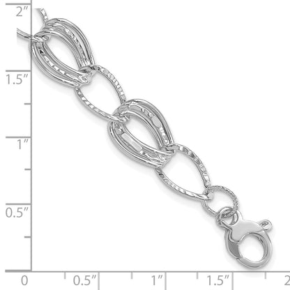Polished and Textured Hollow w/1 in ext. Bracelet