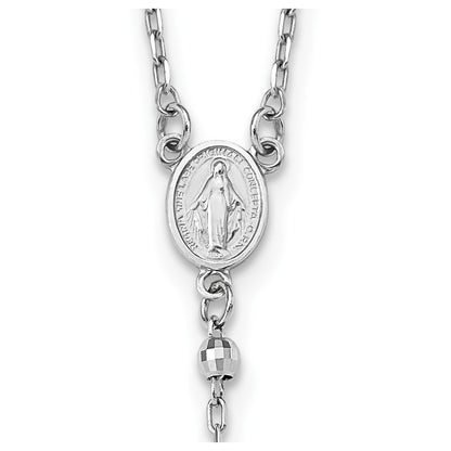 3mm Mirror Beaded Rosary Necklace 24"