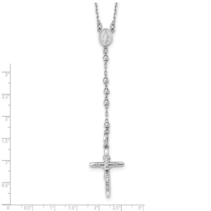 3mm Mirror Beaded Rosary Necklace 24"