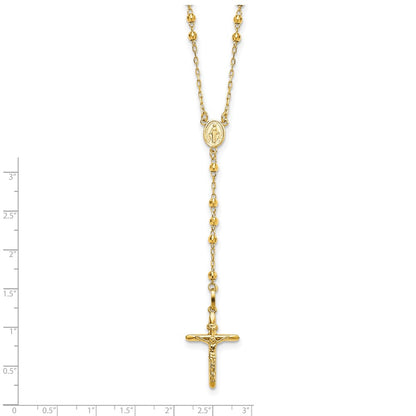 3mm Mirror Beaded Semi-solid Rosary Necklace 24"