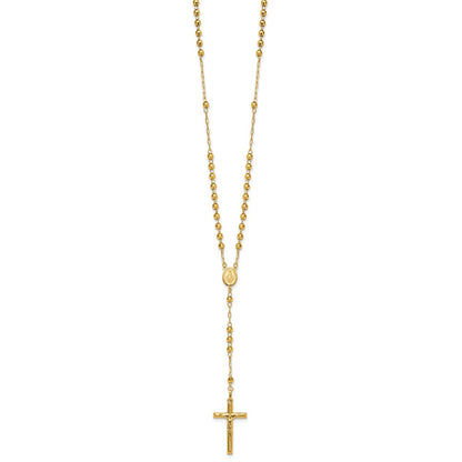 4mm Mirror Beaded Semi-solid Rosary Necklace 24"