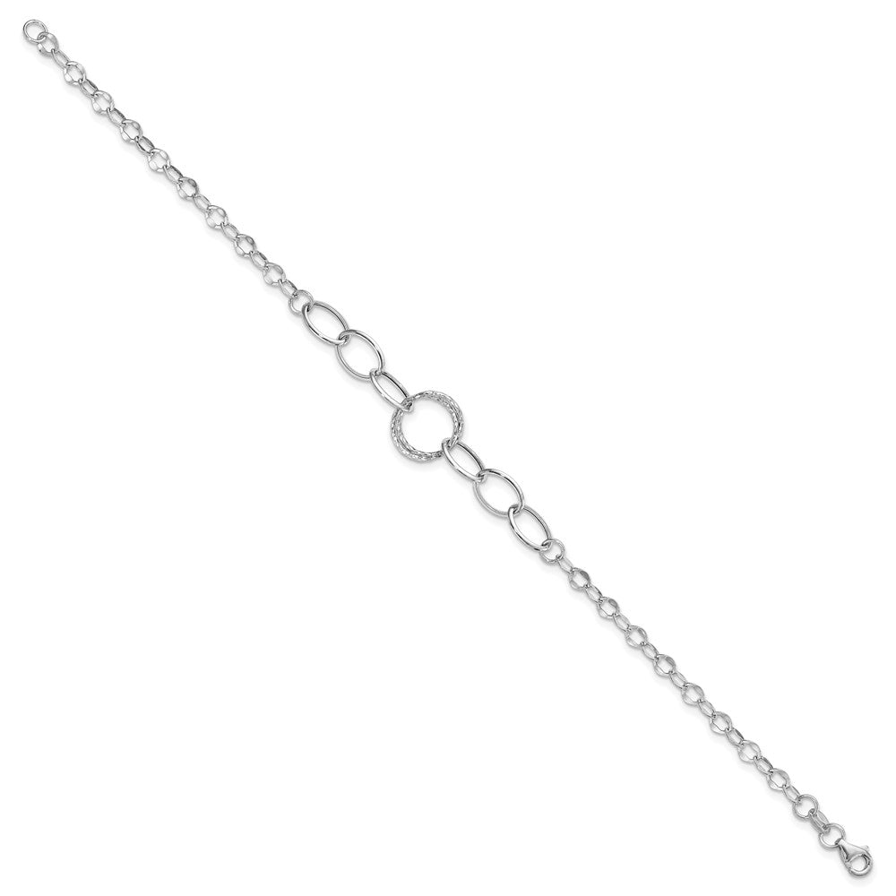 Polished Textured Fancy Link Bracelet 8" - 12mm