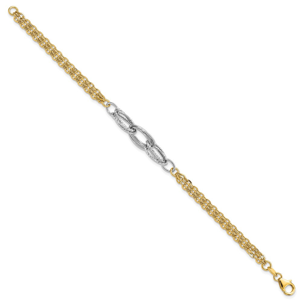D/C & Polished Fancy Link Bracelet 7.5"