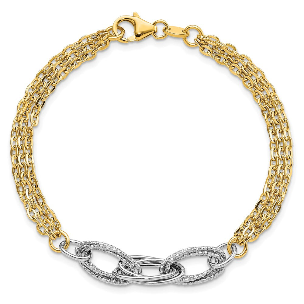 D/C & Polished Fancy Link Bracelet 7.5"