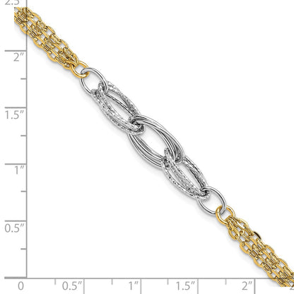 D/C & Polished Fancy Link Bracelet 7.5"
