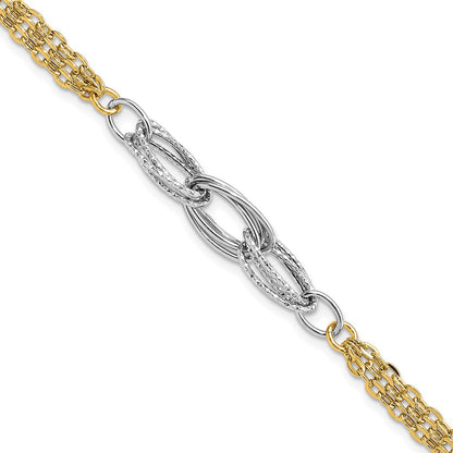 D/C & Polished Fancy Link Bracelet 7.5"