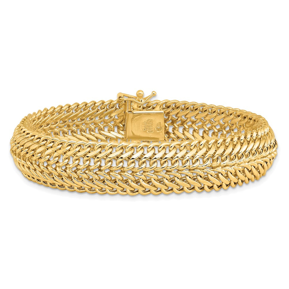 Polished Fancy Link Bracelet 7.5" - 13mm