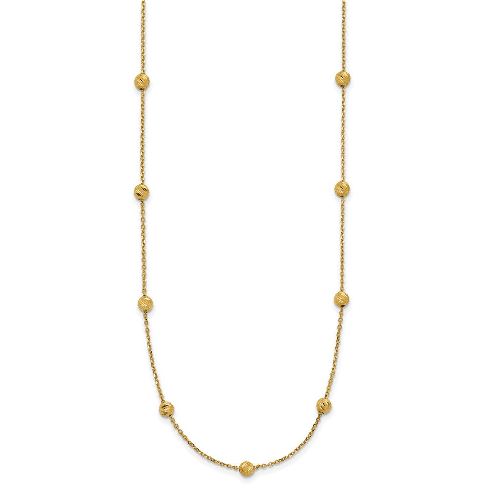 Diamond-cut Beads Station Necklace 17"