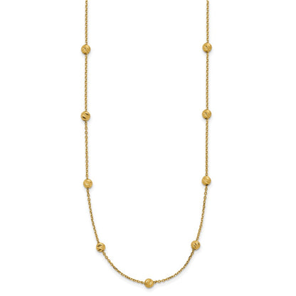 Diamond-cut Beads Station Necklace 17"