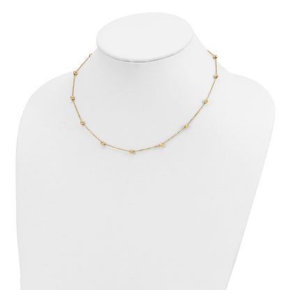 Diamond-cut Beads Station Necklace 17"