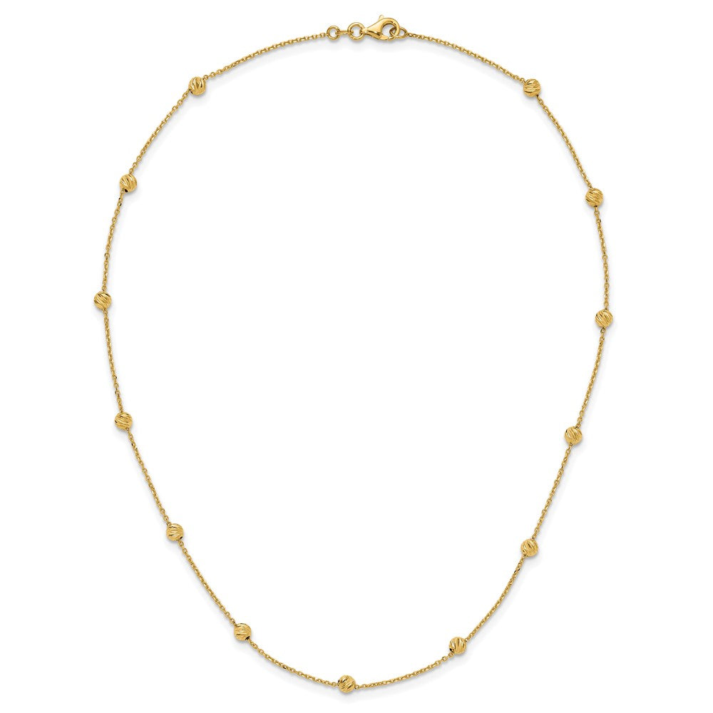 Diamond-cut Beads Station Necklace 17"
