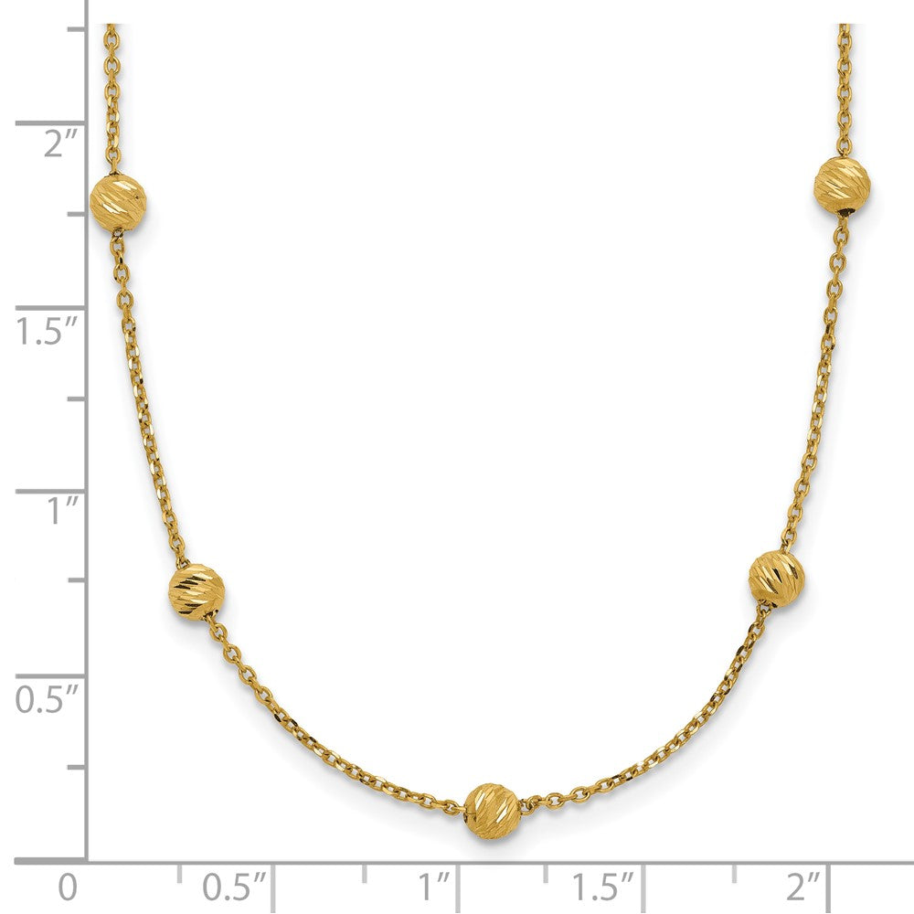 Diamond-cut Beads Station Necklace 17"