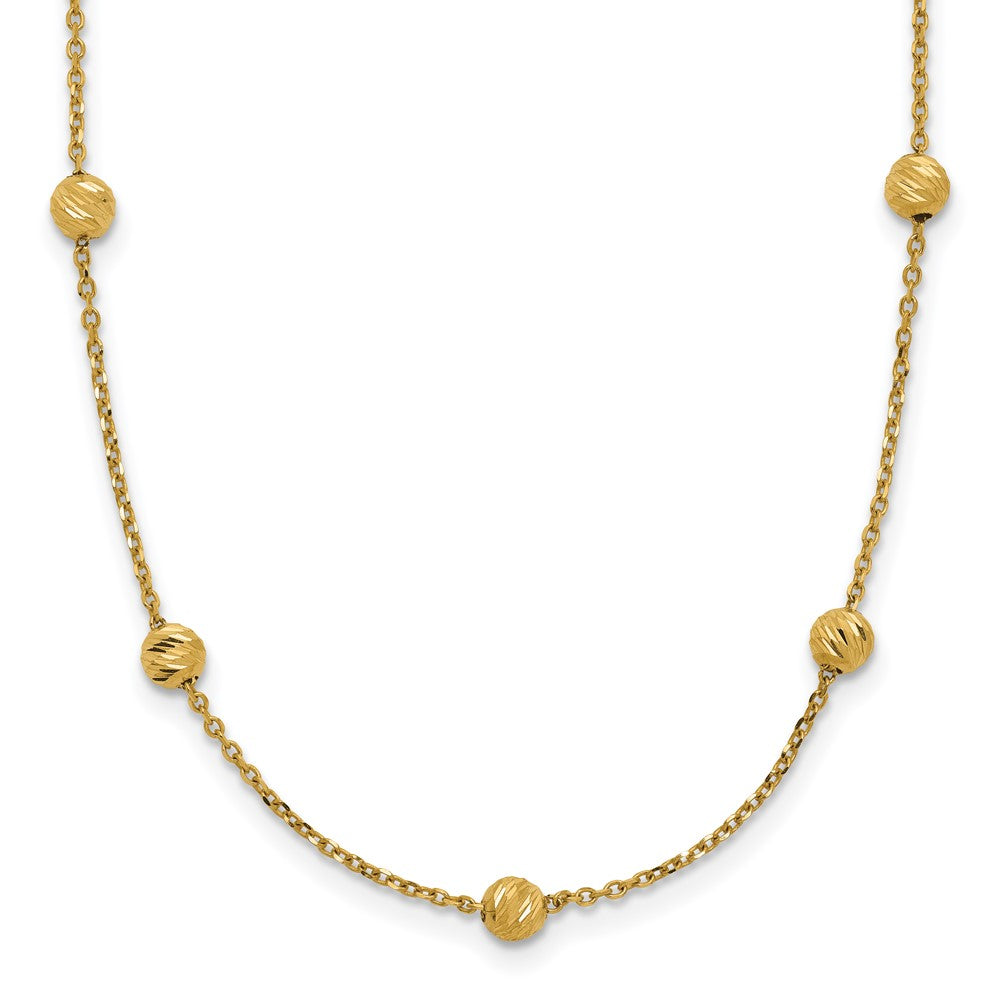 Diamond-cut Beads Station Necklace 17"