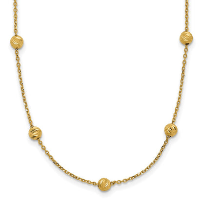 Diamond-cut Beads Station Necklace 17"