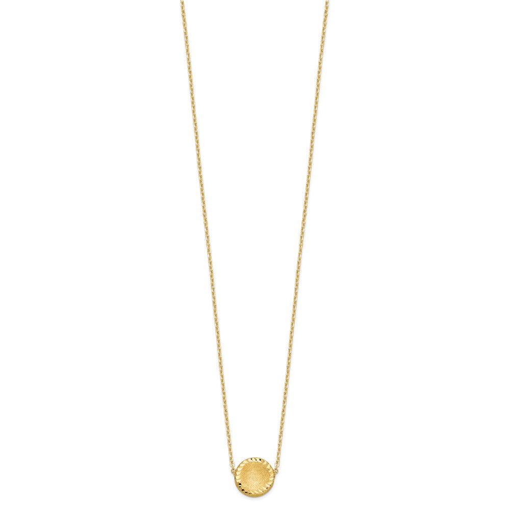 Brushed Polished & D/C Circle Necklace 18"