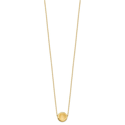Brushed Polished & D/C Circle Necklace 18"