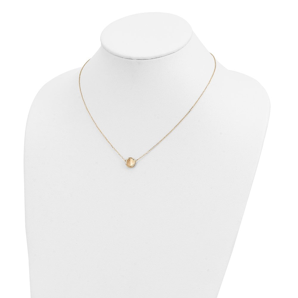 Brushed Polished & D/C Circle Necklace 18"