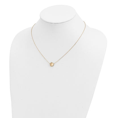 Brushed Polished & D/C Circle Necklace 18"