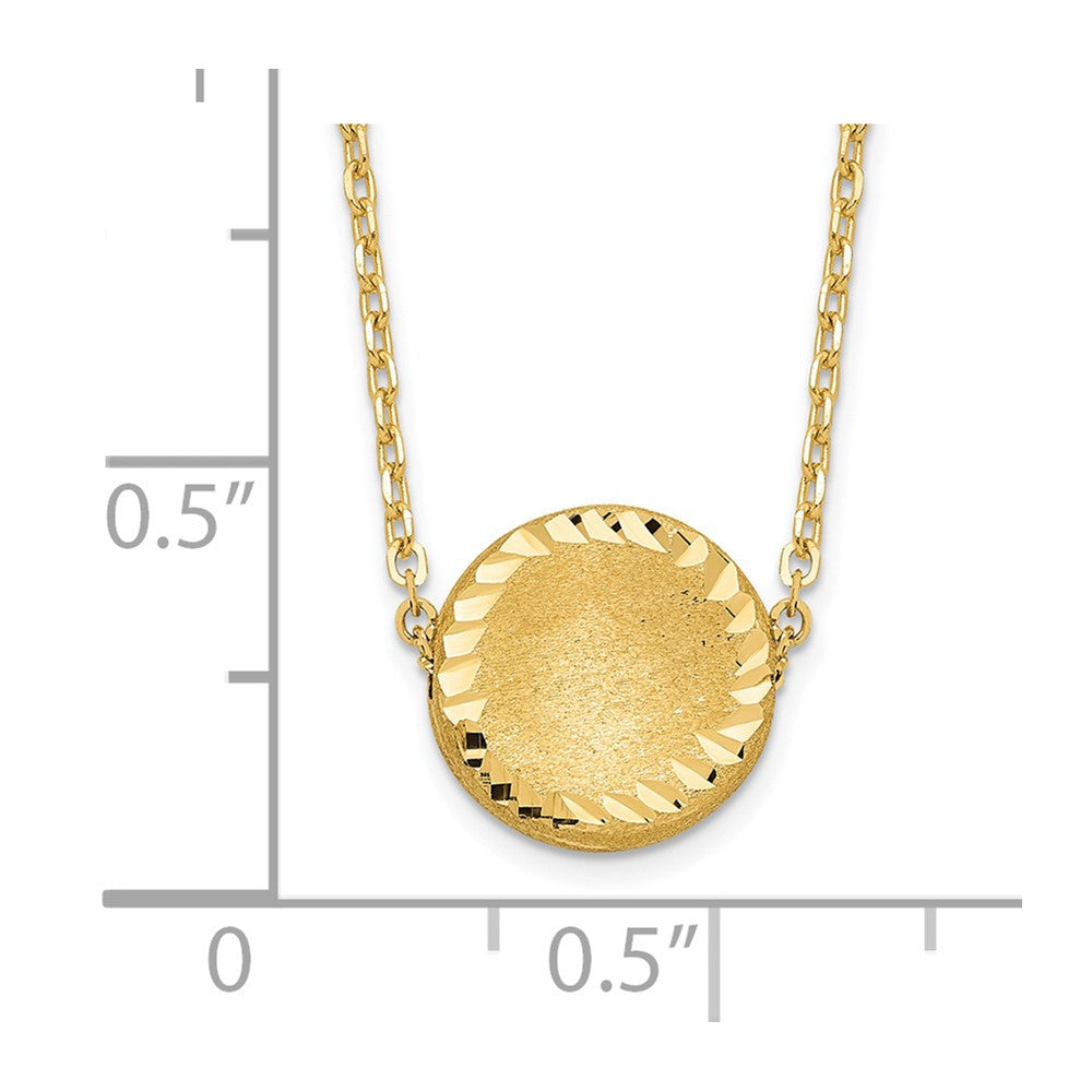 Brushed Polished & D/C Circle Necklace 18"
