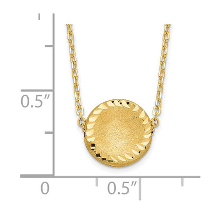 Brushed Polished & D/C Circle Necklace 18"
