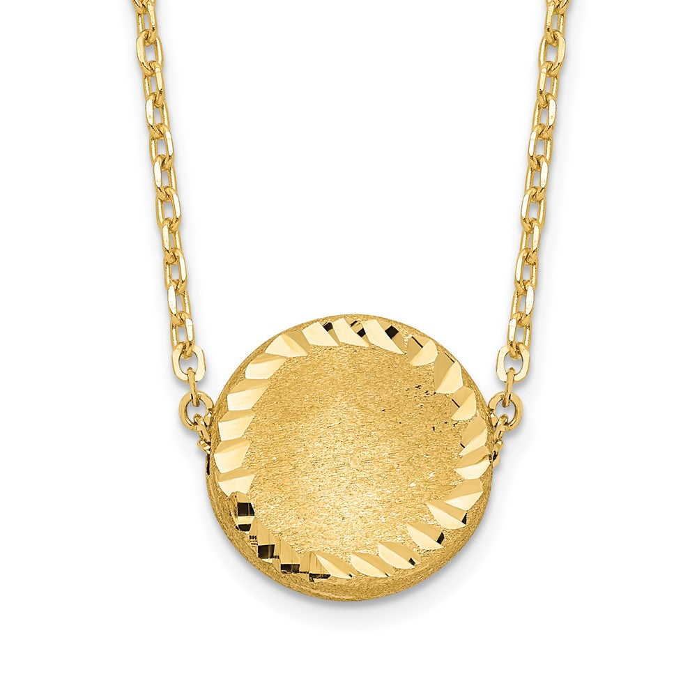 Brushed Polished & D/C Circle Necklace 18"