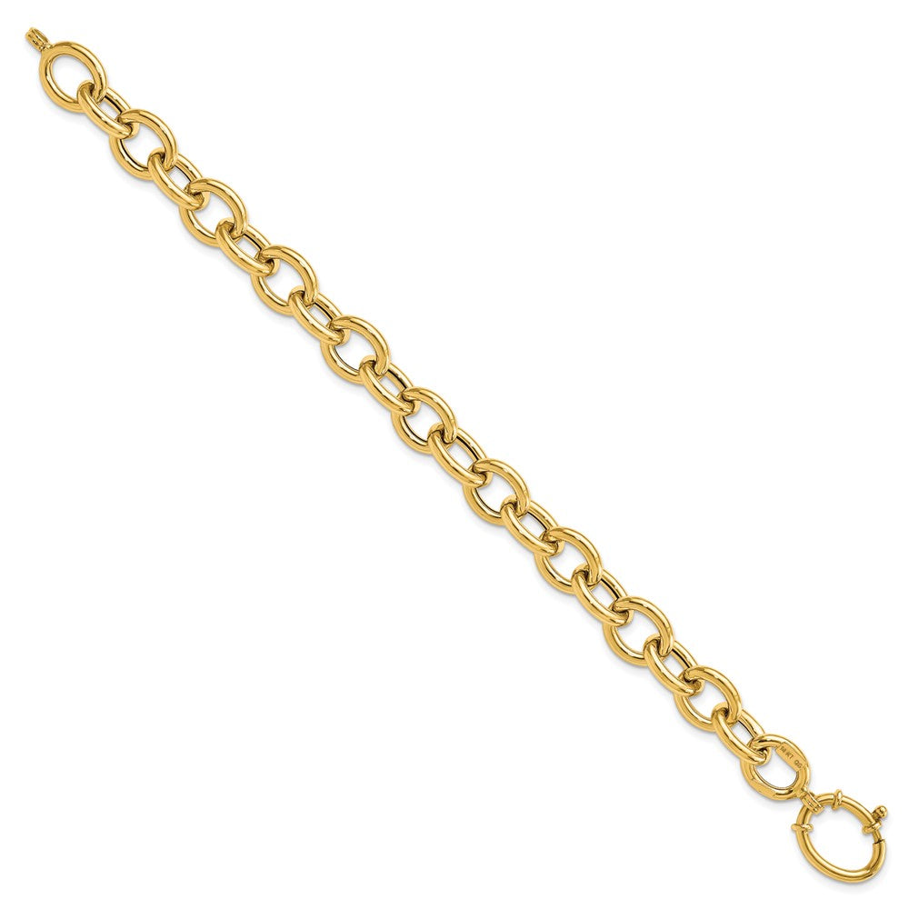 Polished Fancy Oval Link Bracelet 7.5" - 11mm