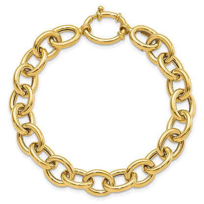 Polished Fancy Oval Link Bracelet 7.5" - 11mm