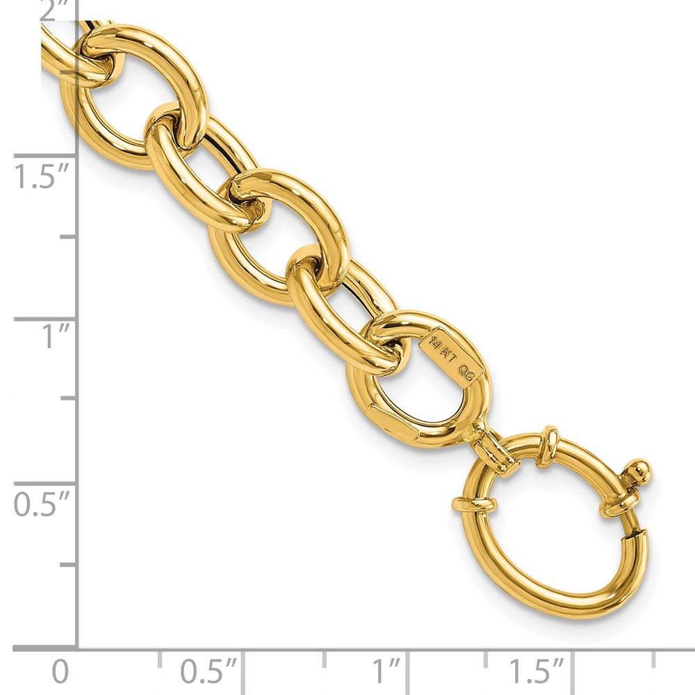 Polished Fancy Oval Link Bracelet 7.5" - 11mm