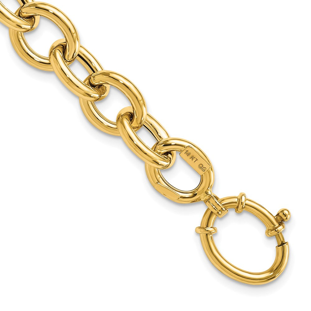 Polished Fancy Oval Link Bracelet 7.5" - 11mm