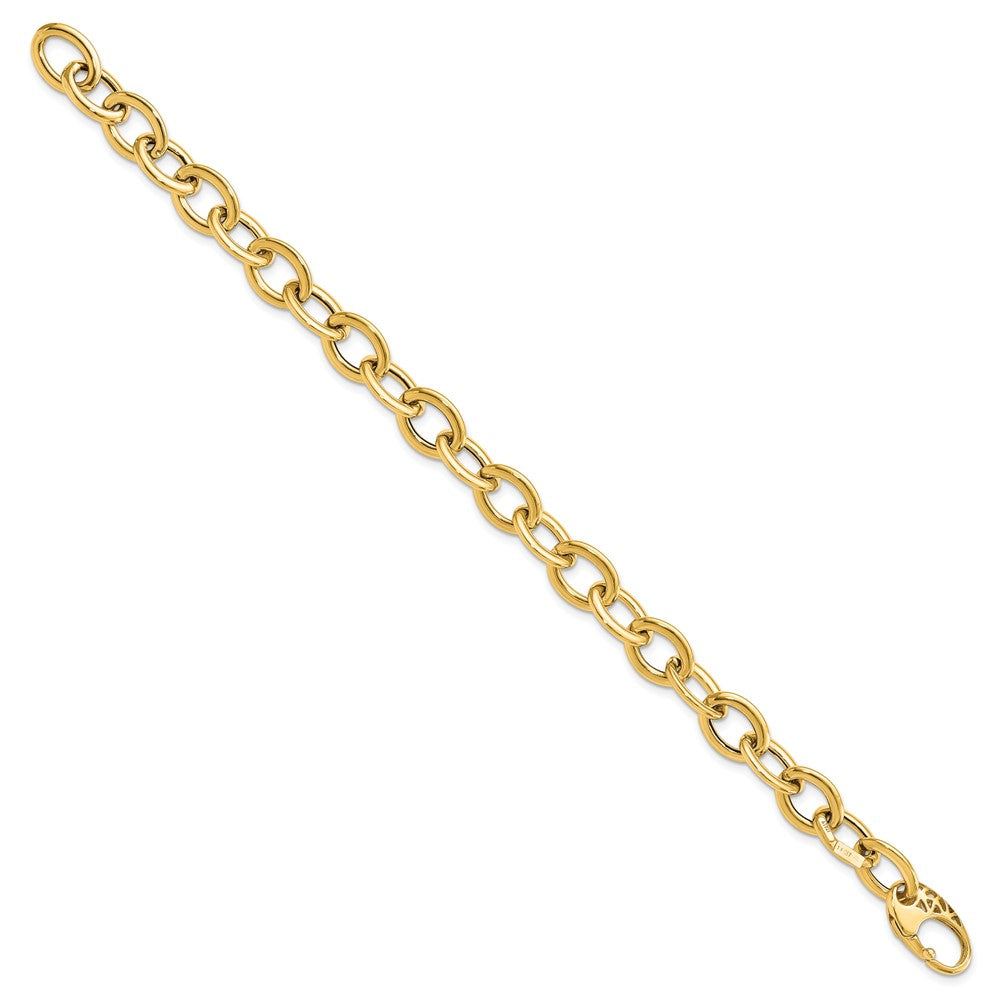 Polished Fancy Oval Link Bracelet 8.5" - 9.3mm