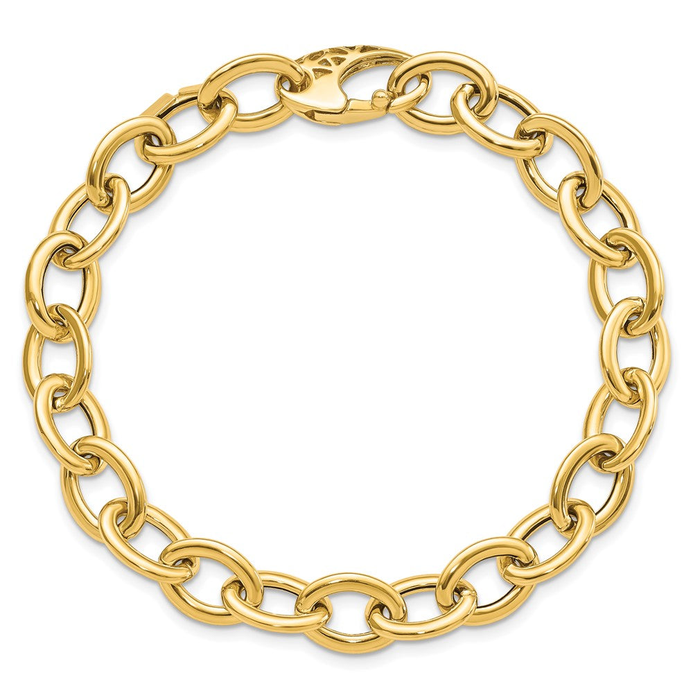 Polished Fancy Oval Link Bracelet 8.5" - 9.3mm