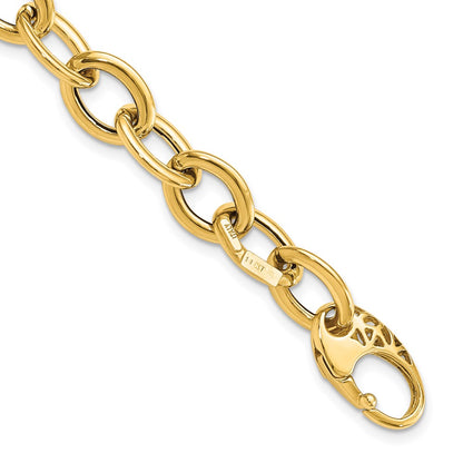 Polished Fancy Oval Link Bracelet 8.5" - 9.3mm