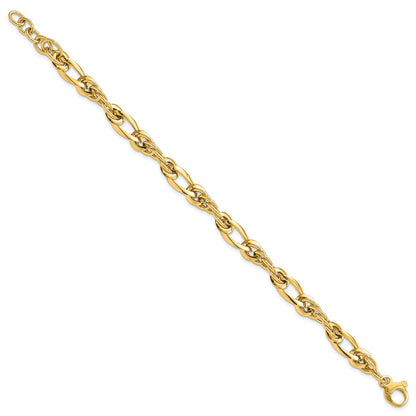 Polished Fancy Link Bracelet 7" - 6.4mm