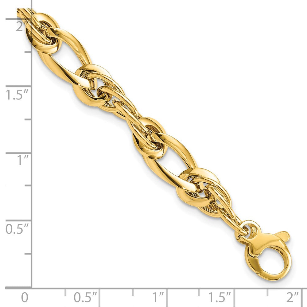 Polished Fancy Link Bracelet 7" - 6.4mm