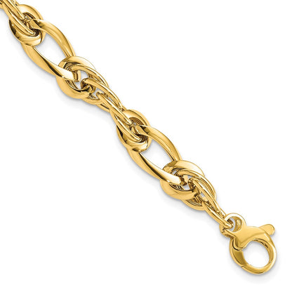 Polished Fancy Link Bracelet 7" - 6.4mm