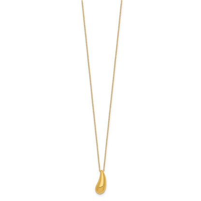 Polished Puffed Teardrop Necklace 18"