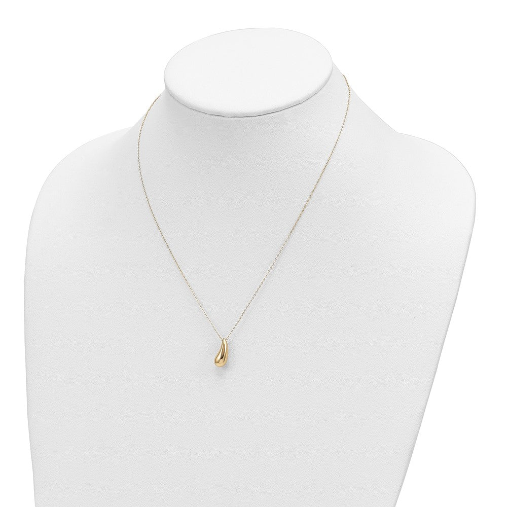 Polished Puffed Teardrop Necklace 18"